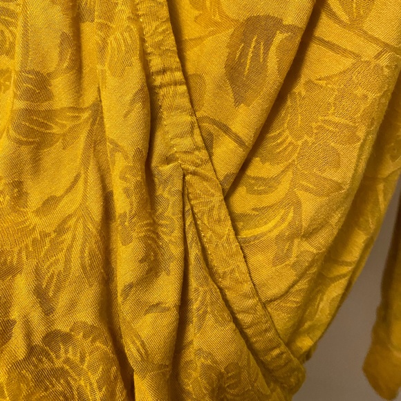 NWT!  Anthropologie wrap blouse with burn out floral pattern, lovely gold color - Picture 2 of 6